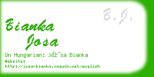 bianka josa business card